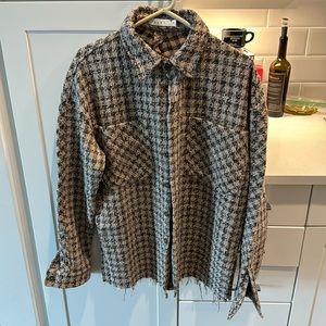 MNML Mens Heavyweight Raw Edge Flannel Shirt